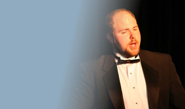 Male opera performer on stage