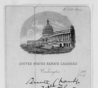Memorandum from Senator Charles Sumner of Massachusetts to Secretary of War Edwin M. Stanton, February 21, 1868