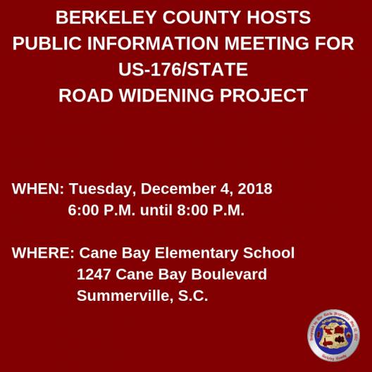 Berkeley County hosts public information meeting for US-176/State Road Widening Project 