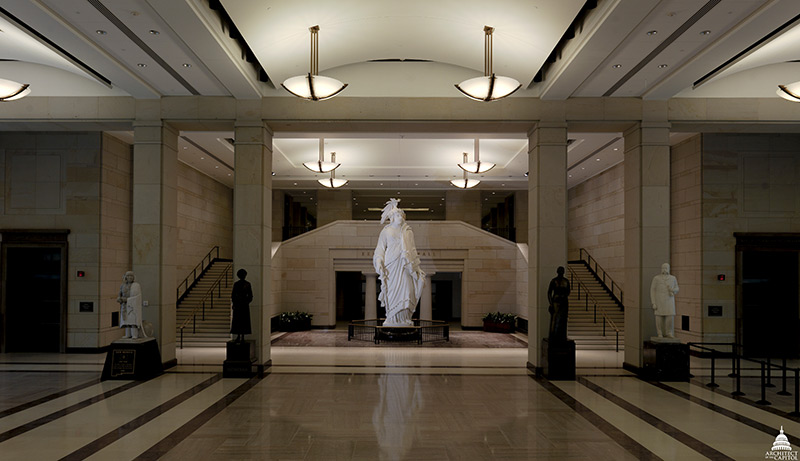 Plaster model of the Statue of Freedom in the United States Capitol Visitor Center.