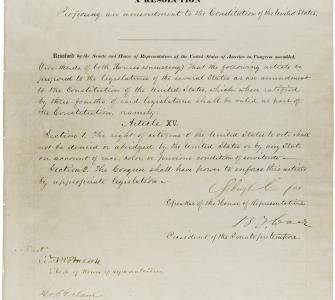 Joint Resolution proposing the Fifteenth Amendment to the U.S. Constitution
