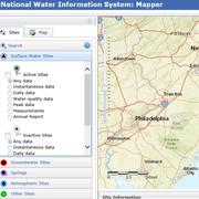 Image of the National Water Information System Mapper for New Jersey