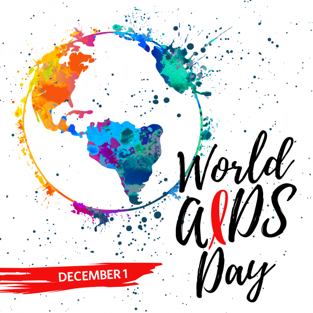 World AIDS Day, December 1. Abstract image of planet with vibrant colors. 