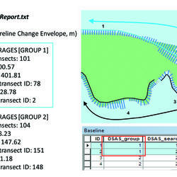 Example of a section of DSAS summary report highlighting the use of DSAS_group to organize output statistics. 