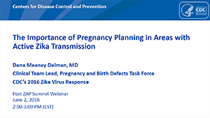 The Importance of Pregnancy Planning in Areas with Active Zika Transmission slide set cover page thumbnail