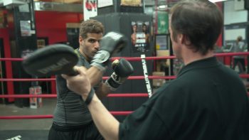 Air Force Veteran aims for his next punch while training at Gleason's Gym in Brooklyn.