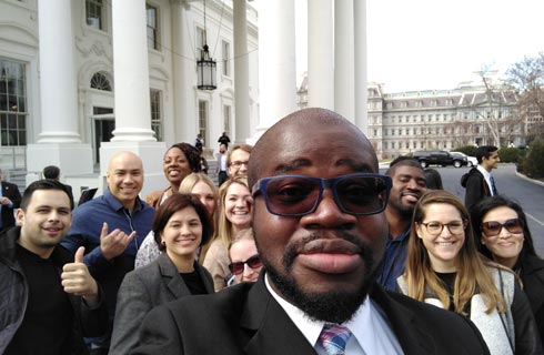 the USDS talent team taking a selfie at the white house