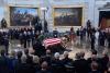 The casket of Senator John McCain lies in state in the U.S. Capitol Rotunda.