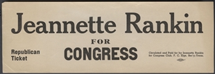 Jeannette Rankin for Congress Window Sticker