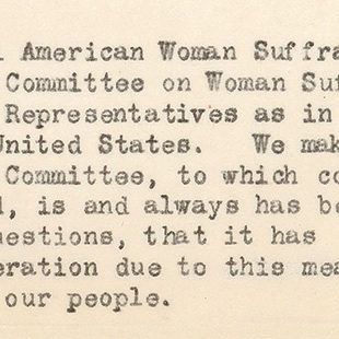 Petition for Woman Suffrage Committee