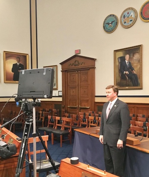 Recording a Christmas message in the House Armed Services Committee to send to our troops. #HASC #AL03