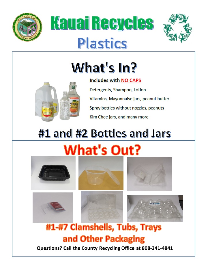 Kauai Recycles Plastics In and Out Flyer