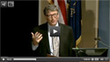 Webcast screenshot of Bill Gates speaking at a podium