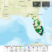 Image shows a map of Florida with USGS groundwater monitoring stations
