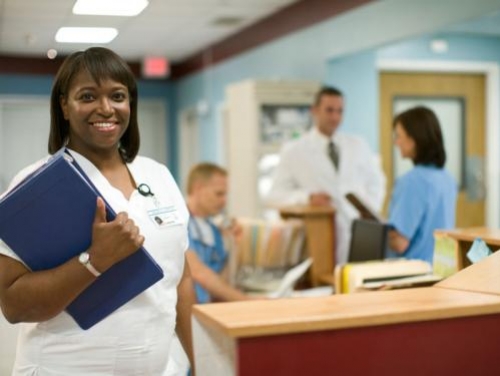Nurse holding folder