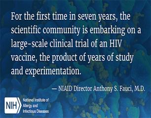 Large-scale clinical trial of an HIV vaccine