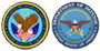 The seals of the Department of Defense and Veterans Affairs