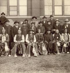 Tribal leaders, including these Arapaho and Cheyenne delegates, negotiated with federal authorities in Washington, D.C.