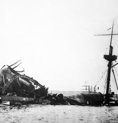 The 1898 explosion of the USS Maine in Havana, Cuba sparked the Spanish-American War.