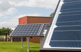 Solar photovoltaic array at Cooper Vineyards in Louisa, Virginia