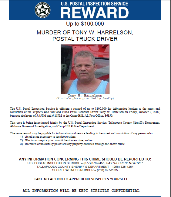 Reward up to $100,000 Shooting Death of a Contract Truck Driver