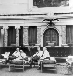 Senators rest in the Old Senate Chamber