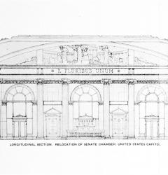 Proposed design for a new Senate Chamber with windows, by Carrère & Hastings, 1924.