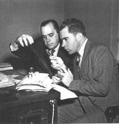 Richard Nixon (right) and staff investigator Robert Stripling