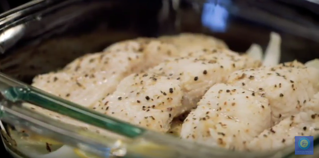 chicken dish from food demo in video