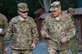 Army Gen. Martin E. Dempsey, left, chairman of the Joint Chiefs of Staff, talks with Army Gen. John F. Campbell, commander of the NATO-led Resolute Support mission, in Kabul, Afghanistan, July 19, 2015. Dempsey visited Afghanistan to meet with troops and receive an update from leaders on the mission's progress. He also met with Afghanistan's President Ashraf Ghani.DoD photo by Navy Petty Officer1st Class Daniel Hinton