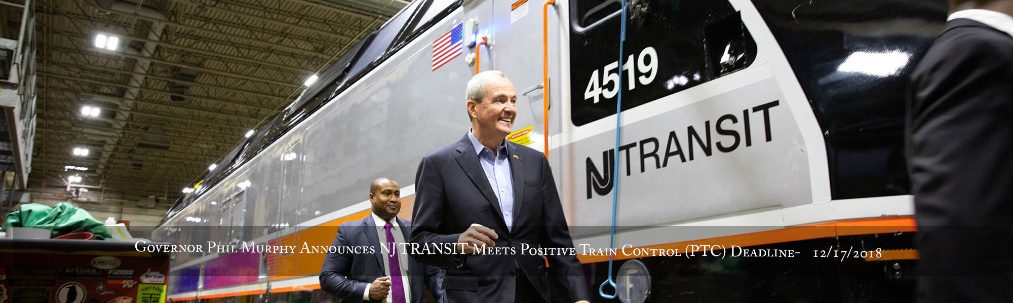 Governor Phil Murphy announces NJ TRANSIT will meet the federally-mandated Positive Train Control (PTC) deadline on December 17, 2018,