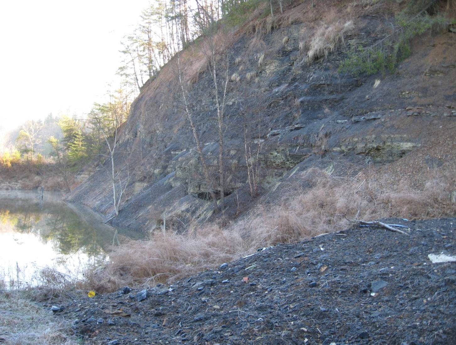 Abandoned highwall from pre-SMCRA mining within the Tennessee Lands Unsuitable for Mining Petition Area