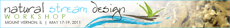 Logo and announcement of Forum 'Mid-Continent Region Natural Stream Design Workshop'