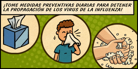Infografía: ¡Tome medidas preventivas diarias para detener la propagación de los virus de la influenza!