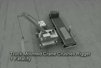 Truck Mounted Crane Crushes Rigger