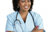 woman in blue health provider uniform: Copyright istock photos