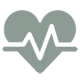 Icon depicting a heart with a heart monitor spike running thru it