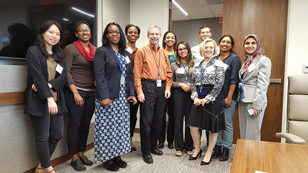 NCI Acting Director Doug Lowy, M.D., (center) meets with the Diversity Career Development Program trainees.
