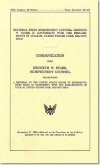 Referral From Independent Counsel Kenneth W. Starr in Conformity With the Requirements of Title 28, United States Code, Section 595(c), September 11, 1998