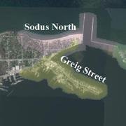 Aerial map of Sodus Bay, NY study sites