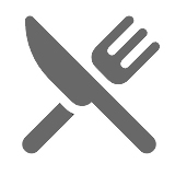 Illustration of a fork and a knife.