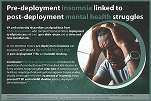 Pre-deployment insomnia linked to
post-deployment mental health struggles 