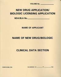 New Drug Application: Clinical Data Section, (Tan Paper Folder)