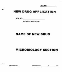 New Drug Application: Microbiology (White Paper Folder)