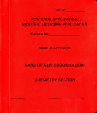 New Drug Application: Chemistry Section (Red Paper Folder)