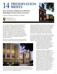 New Exterior Additions to Historic Buildings: Preservation Concerns