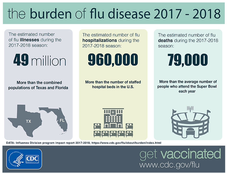 Infografía de carga de la influenza