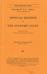 Official Reports Of the Unitede States Supreme Court Preliminary Reports 2013 V. 571, Pt. 2