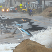 Shoreline damage due to Hurricane Joaquin