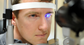 Man receiving glaucoma examination